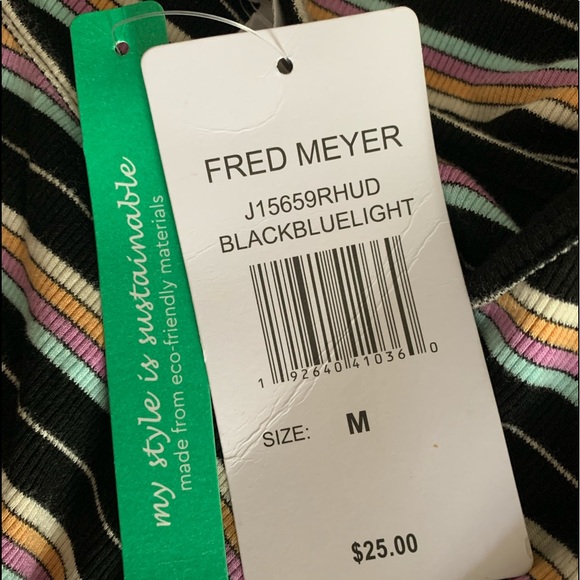 New Stitch & Pine Short Sleeve Black Pink Stripe  Shirt Top Woman’s Size Medium - Picture 3 of 10